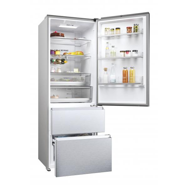 COMBINATI 3 PORTE Haier HTR5720ENMG Combin 3D 206cm 483lt cl.E dark inox