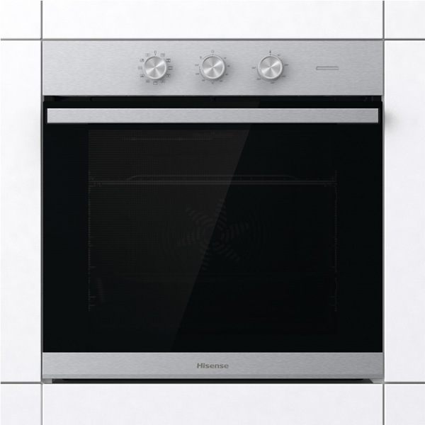 FORNI Hisense Forno Elettrico da Incasso Capacita 77 L Multifunzione Ventilato Colore Inox 3 manopole, Classe energetica: A. Dimensioni (AxLxP) mm: 595 x 595 x 560 mm