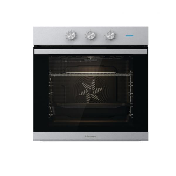 FORNI Hisense Forno Elettrico da Incasso Capacita 77 L Multifunzione Ventilato Colore Inox 3 manopole, Classe energetica: A. Dimensioni (AxLxP) mm: 595 x 595 x 560 mm