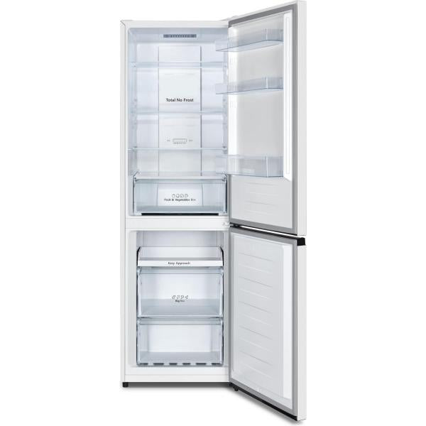COMBINATI Hisense Combinato No frost 304lt Classe D display esterno Dimensioni (AxLxP) mm: 1860x595x590 mm. Colore:bianco