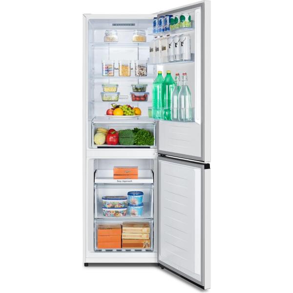 COMBINATI Hisense Combinato No frost 304lt Classe D display esterno Dimensioni (AxLxP) mm: 1860x595x590 mm. Colore:bianco