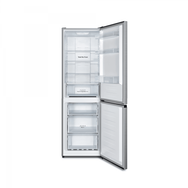 COMBINATI Hisense Combinato No frost 304lt Classe D display esterno Dimensioni (AxLxP) mm: 1860x595x590 mm. Colore:inox