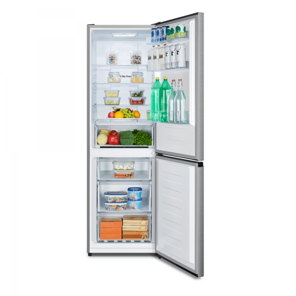 COMBINATI Hisense Combinato No frost 304lt Classe D display esterno Dimensioni (AxLxP) mm: 1860x595x590 mm. Colore:inox