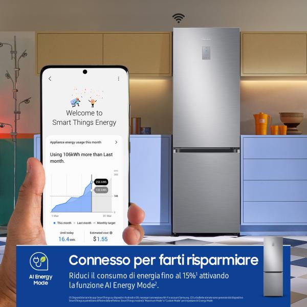 COMBINATI LIBERA INSTALL TOTAL NO FROST L 60CM Samsung RB34C775CS9/EF Frigorifero Combinato FS EcoFlex AI