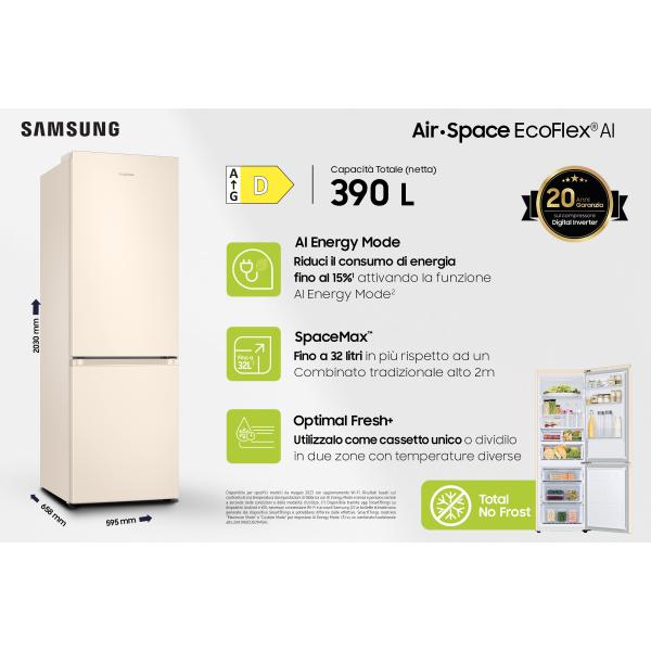 Frigoriferi Samsung BMF ECOFLEX 2M CLASSE D SABBIA RB38C603DEL/EF