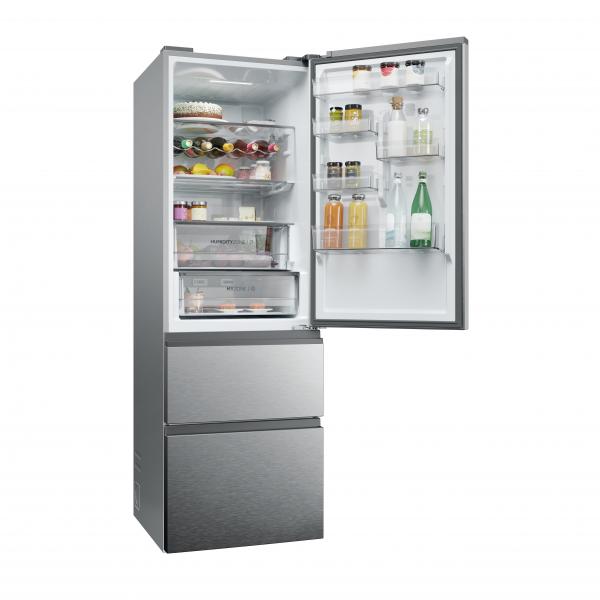 FRIGORIFERI COMBINATI Haier HTW5618DNMG NoFrost L60 H 185 LT 360 INOX Classe d