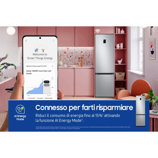 Samsung COMBINATO TNF ECO FLEX 390lt 203H SILVER INOX (NEL) C SAMSUNG SMRB38C672CSA