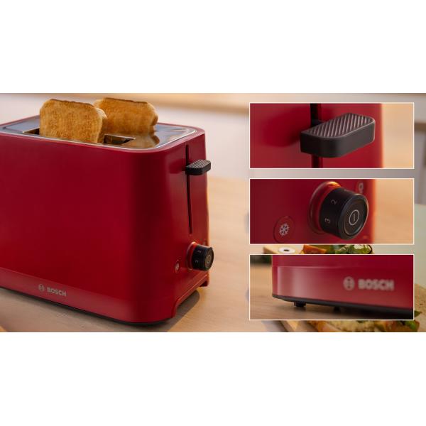 PREPARAZIONE CIBO Bosch_b TAT3M124 TOSTAPANE COMPATTO MYMOMENT 950 W ROSSO