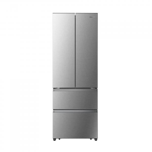 COMBINATI Hisense Frigorifero French door total No Frost Classe E capacita lorda 485lt colore inox,con drink dispenser, altezza 2000mm, larghezza 704mm, profondita 692mm