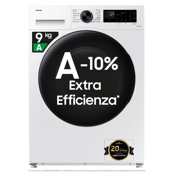 Samsung LAVATRICE CRYSTAL CLEAN 9kg 1400 G. CL. A BIANCA OBLO/DISP. NERO SAMSUNG SMWW90CGC04DAE