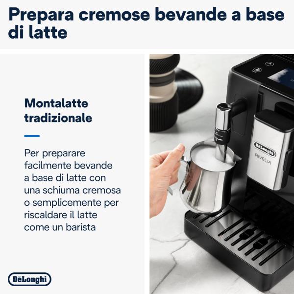 PREPARAZIONE CIBO Delonghi_b MACCHINA CAFFE AUTOMATICA RIVELIA CAPUCCINO NERO