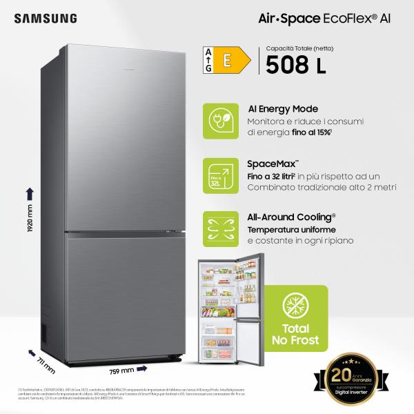 Frigoriferi Samsung COMBI 75 CM CL. E 508L RB50DG602ES9EF