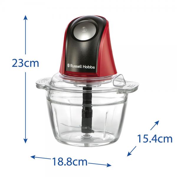 PREPARAZIONE CIBO Russell_b TRITATUTTO MINI 27130-56 VETRO 1L 600ML 200W RED
