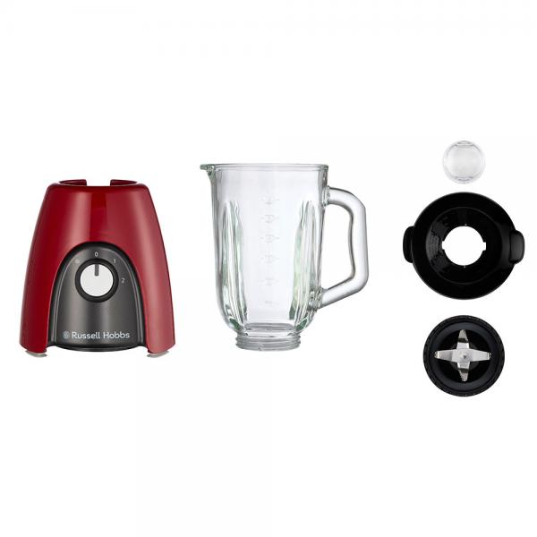 PREPARAZIONE CIBO Russell_b FRULLATORE VETRO 1,5 LT 650 W 2 VEL. PULSE ROSSO