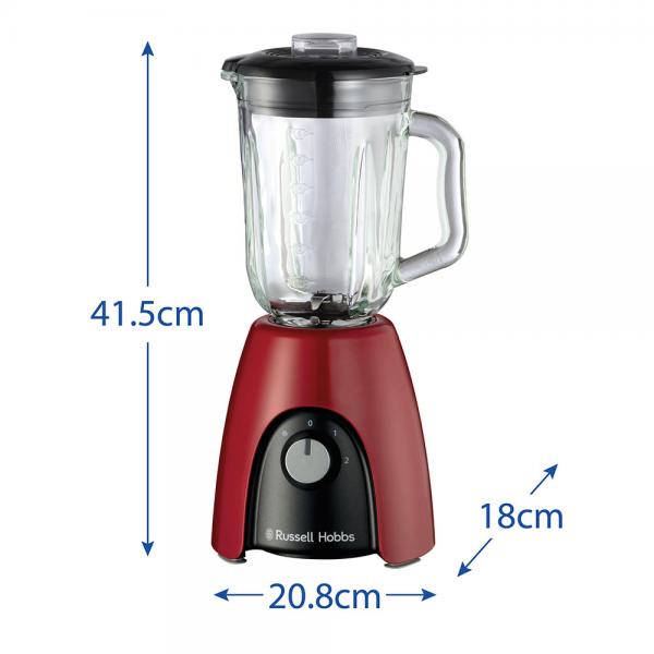 PREPARAZIONE CIBO Russell_b FRULLATORE VETRO 1,5 LT 650 W 2 VEL. PULSE ROSSO