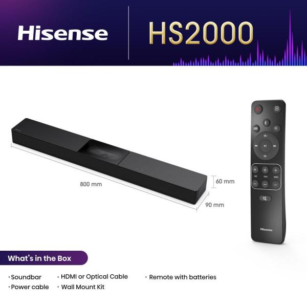 Home Cinema Hisense SOUNDBAR HS2000 2.1 DOLBY BT 240W HS2000