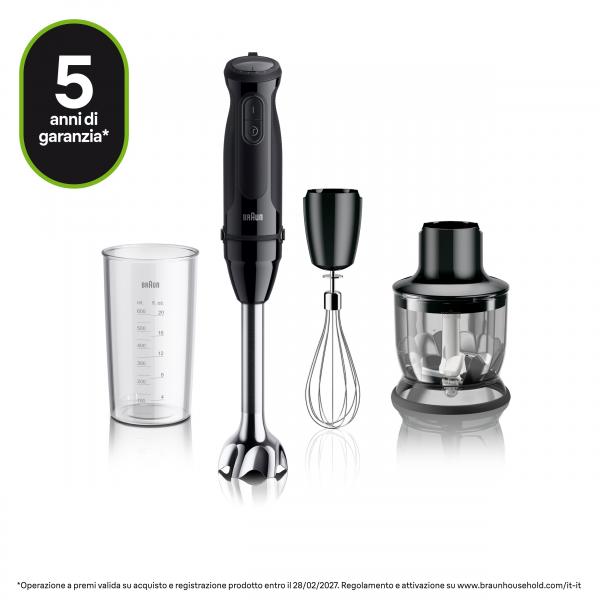 PREPARAZIONE CIBO Braun_b FRULL IMM 1000 W MINITR. FRUSTA MULTIQUICK 5 NERO