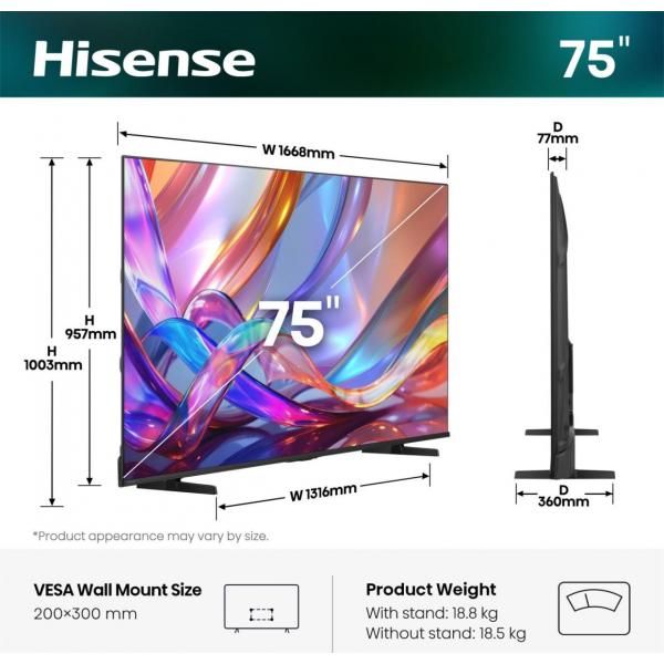 QLED UHD Hisense HISENSE SMART TV QLED 4K UHD Q7S 75