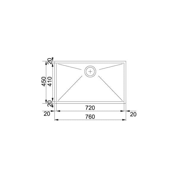 Franke LAVELLO PLANAR 760X410 SOTTO TOP 5296523-5296534 FRANKE 122.0198.208 FKPPX110-72