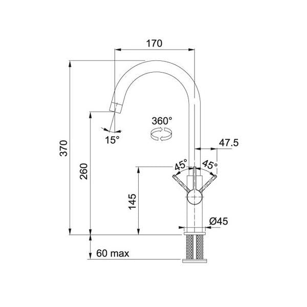 Franke & MISCELATORE CROMATO 0738204 FRANKE 115.0250.143 FKFOXIX