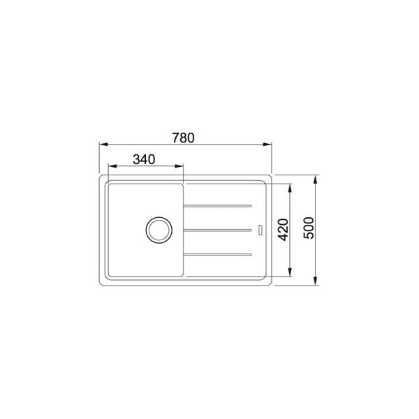Franke LAVELLO 780X500 1V+SC ALLUMINIO 9899874 FRANKE 114.0275.951 FKBFG61178ALU