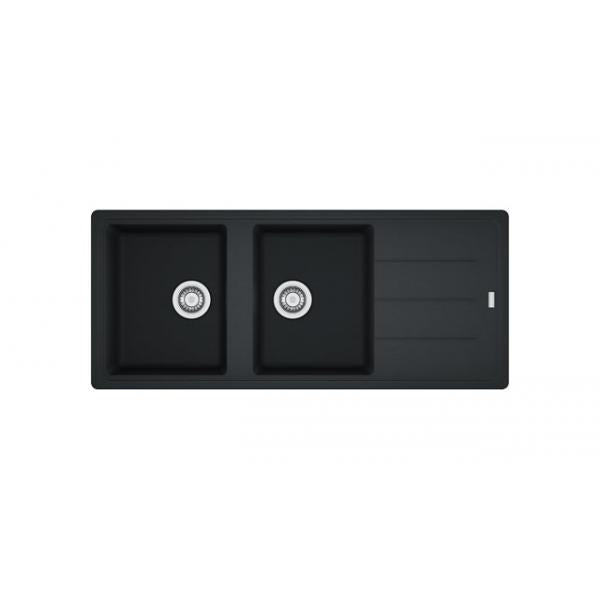 Franke &LAVELLO 1160X500 2V+SC NERO 9899993 FRANKE 114.0276.591 FKBFG621BK