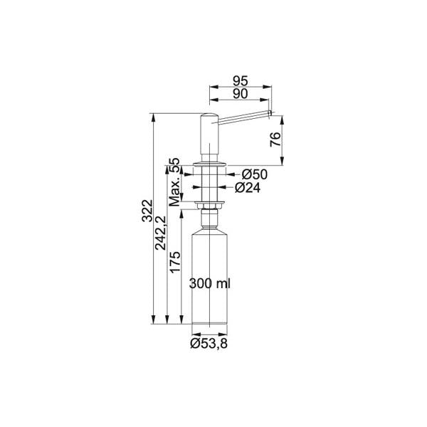 Franke &DISTR. SOAP DISPENSER DETERSIVO 0396694 FRANKE 119.0150.262 FKZSOAP94