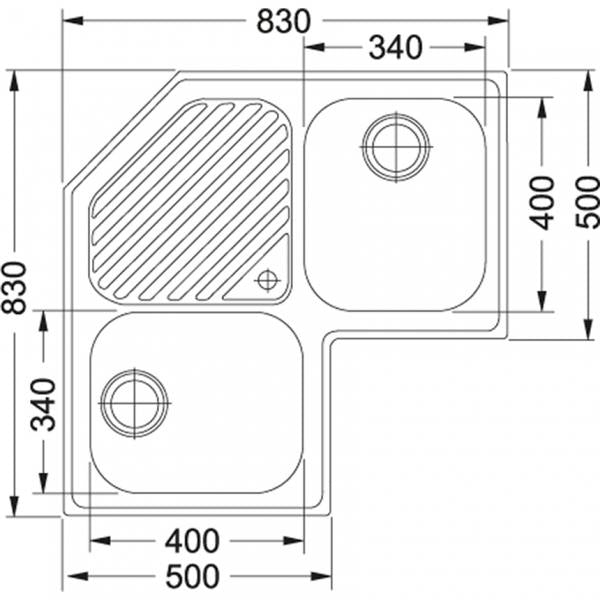 Franke LAV.SCA INOX 830X830X50 8582037 FRANKE 101.0021.585 FKPNXS621