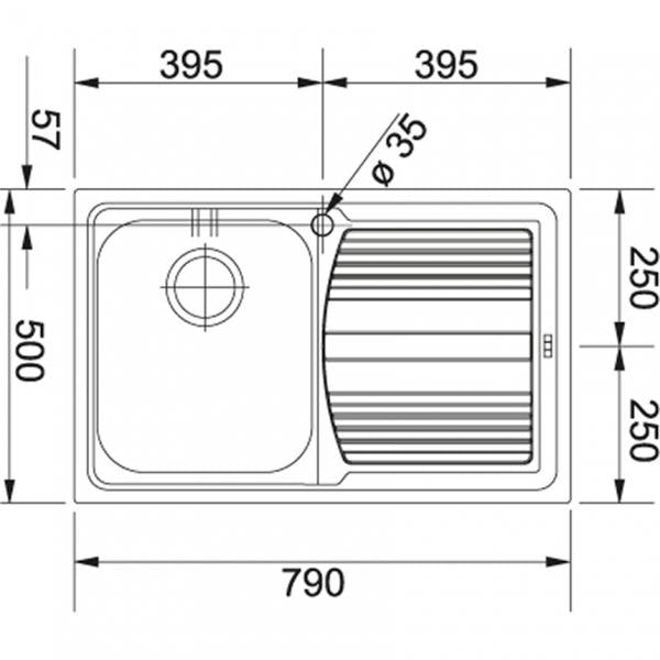 Franke LAV.79X50 1VSC SX INOX LOGICA-LINE+SCATOLA 85863807 FRANKE 101.0085.773 FKLLXS611SX