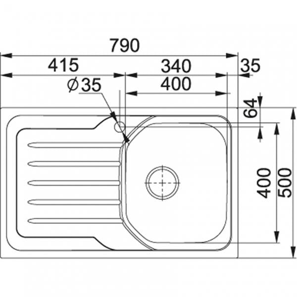 Franke LAV.79X50 1V+SC SX 3P ONDA LINE +SCATOLA 88865507 FRANKE 101.0180.189 FKOLXS611SX