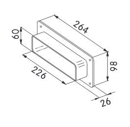 Franke &RACCORDO A PARETE RETTANGOLARE 9925209 FRANKE 112.0040.360 FKZ9925209