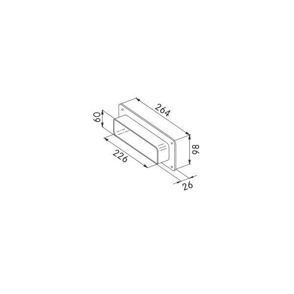 Franke &RACCORDO A PARETE RETTANGOLARE 9925209 FRANKE 112.0040.360 FKZ9925209