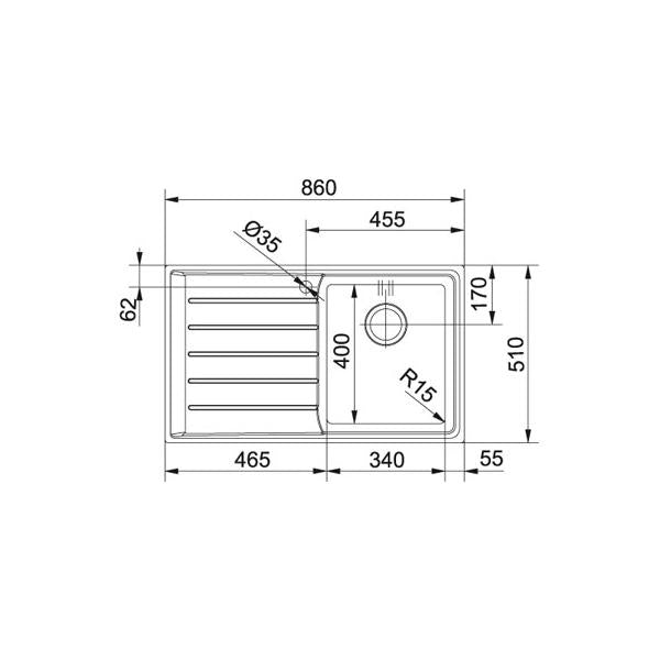 Franke LAV. NEPTUNE PLUS 860X510 1V+SC DX +SCAT 85863302 101.0068.368 FK FKNPX611DX