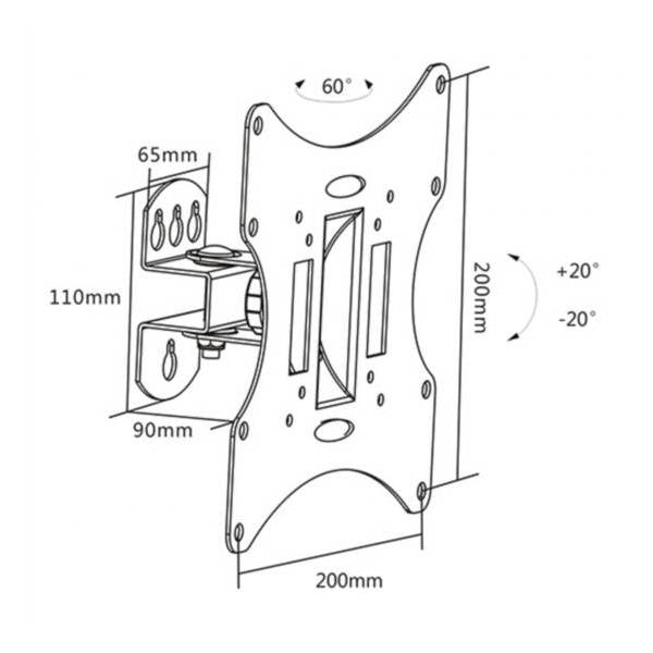 SUPPORTI TV/MONITOR Prodotti Bulk STAFFA A MURO ORIENTABILE TV 23-42" LK10032