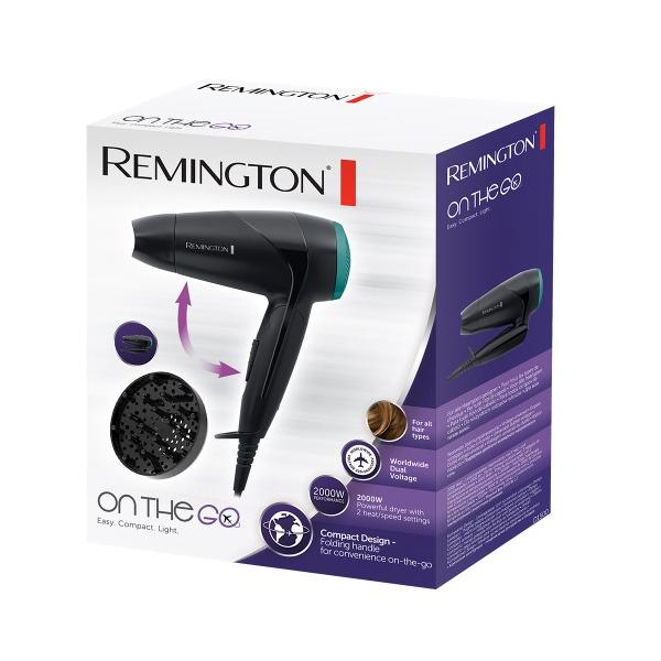 CURA DELLA PERSONA Remington_b D1500 ASCIUGACAPELLI 2000W PIEGHEVOLE 2 TEMP.