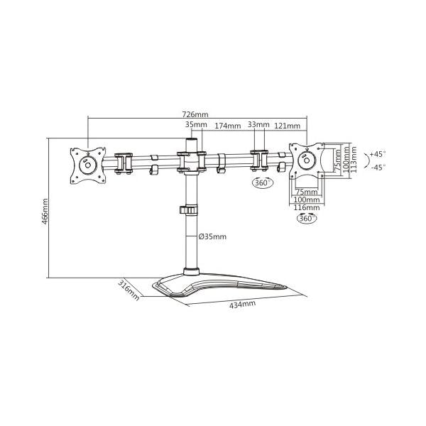 SUPPORTI TV/MONITOR Prodotti Bulk BRACCIO SUPPORTO TAVOLO 27 LKBR08