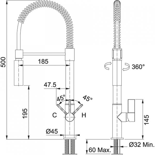 Franke &MISCELATORE CROMATO CON DOCCIA 115.0486.993 FRANKE FKFOXPROIX