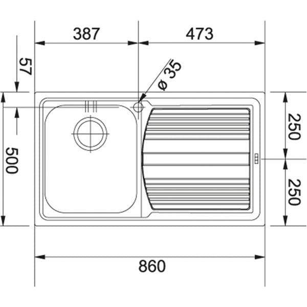 Franke LAV.86X50 1VSC DX INOX LOGICA-LINE +SCAT 85863822 FK 101.0085.775 FKLLXS611-LDX
