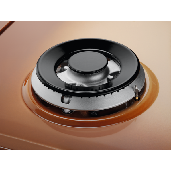 PIANI COTTURA Electrolux ELECTROLUX Piano Cottura A GAS EGS6414T a Gas 4 Fuochi Gas Colore Terra di Francia 60 cm Nuova estetica Slim 4 fuochi Griglie speciali in estetica nera Accensione integrata nella manopola Sicurezza Sicurgas