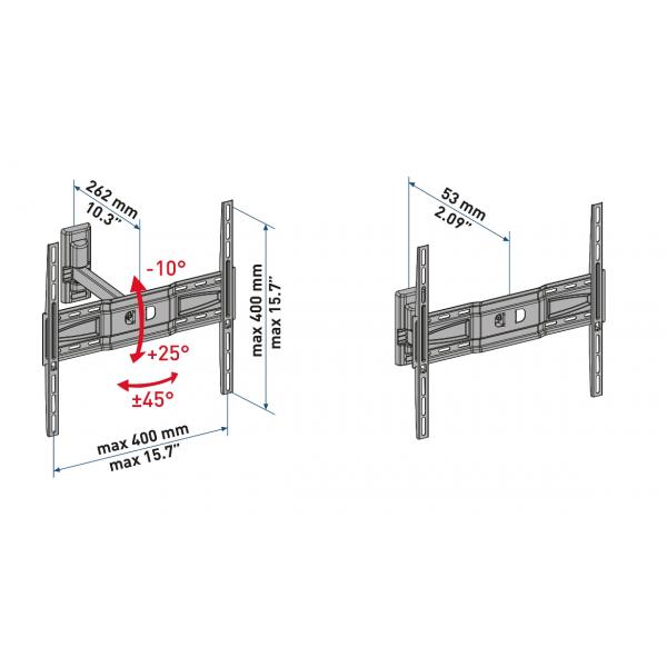 SUPPORTI TV/MONITOR Meliconi STAFFA PARETE CME ROTATION ER400 580408