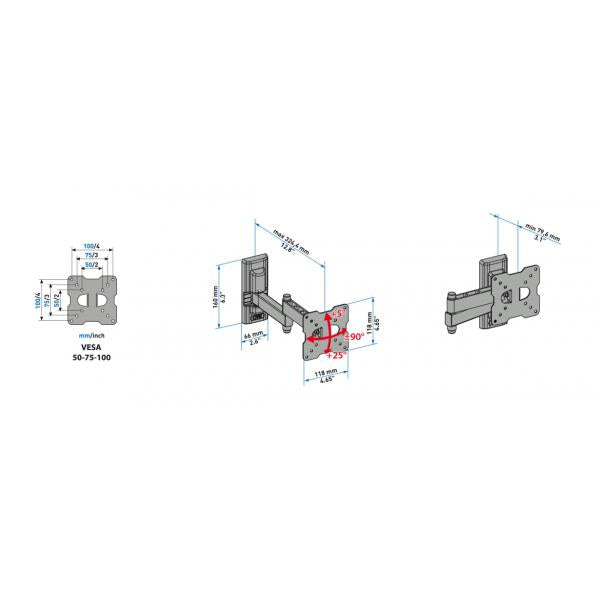 SUPPORTI TV/MONITOR Meliconi STAFFA PARETE DOUBLE R EDR100