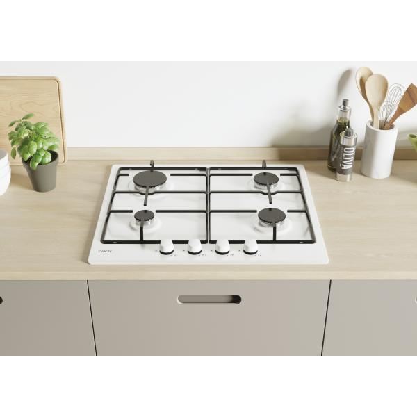 PIANI COTTURA GAS Candy CHW6BRWW Piano cottura gas 4 fuochi cm 59 Bianco