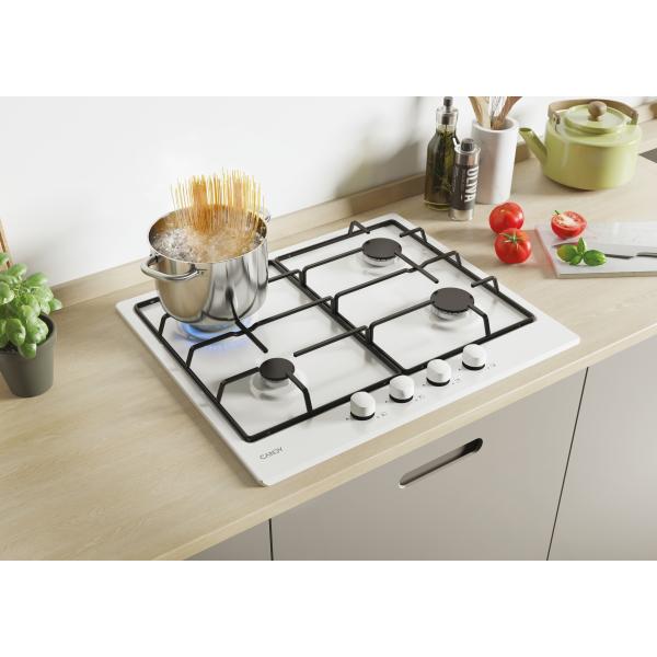 PIANI COTTURA GAS Candy CHW6BRWW Piano cottura gas 4 fuochi cm 59 Bianco