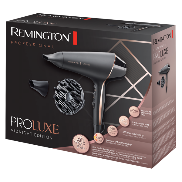 CURA DELLA PERSONA Remington_b ASCIUGACAPELLI 2400 W PROLUXE MIDNIGHT EDITION