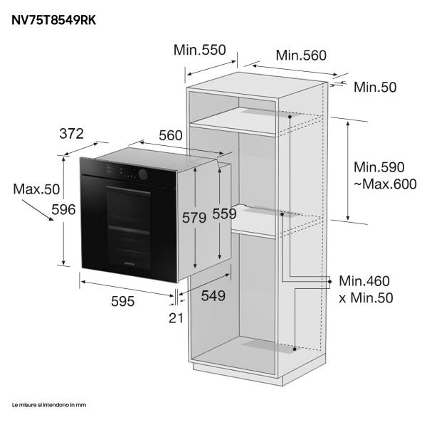 Samsung FORNO MULTIFUNZIONE VETRO CATALITICO INFINITE LINE Cl. A+ SAMSUNG SMNV75T8549RK