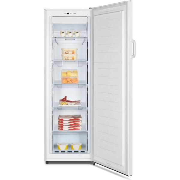 CONGELATORI VERTICALI MONOPORTA Hisense Congelatore Verticale No frost capacita Netta 147 Litri Classe energetica: E. Dimensioni (AxLxP) mm: 1691x550x557 mm. Colore: bianco