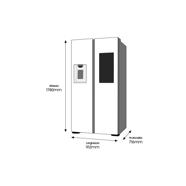 Samsung SIDE BY SIDE 614lt NO FROST FAMILY HUB ANTRACITE (NEL) E SAMSUNG SMRS6HA8891B1