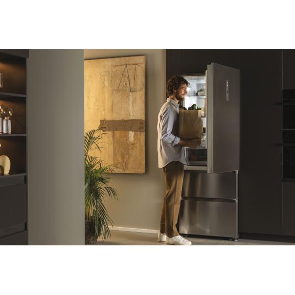COMBINATI 3 PORTE Haier HTW7720ENMP Combin 3D 2mt 70cm 483lt platin. inox