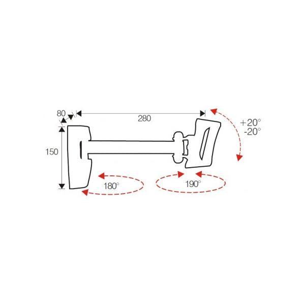 SUPPORTI TV/MONITOR Itb Solution STAFFA 2 SNODI INCLIN 200X100
