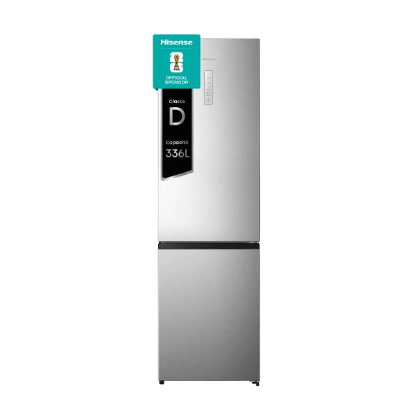 COMBINATI Hisense Combinato No frost 336lt Classe E display esterno Dimensioni (AxLxP) mm: 2004x595x590 mm. Colore:inox